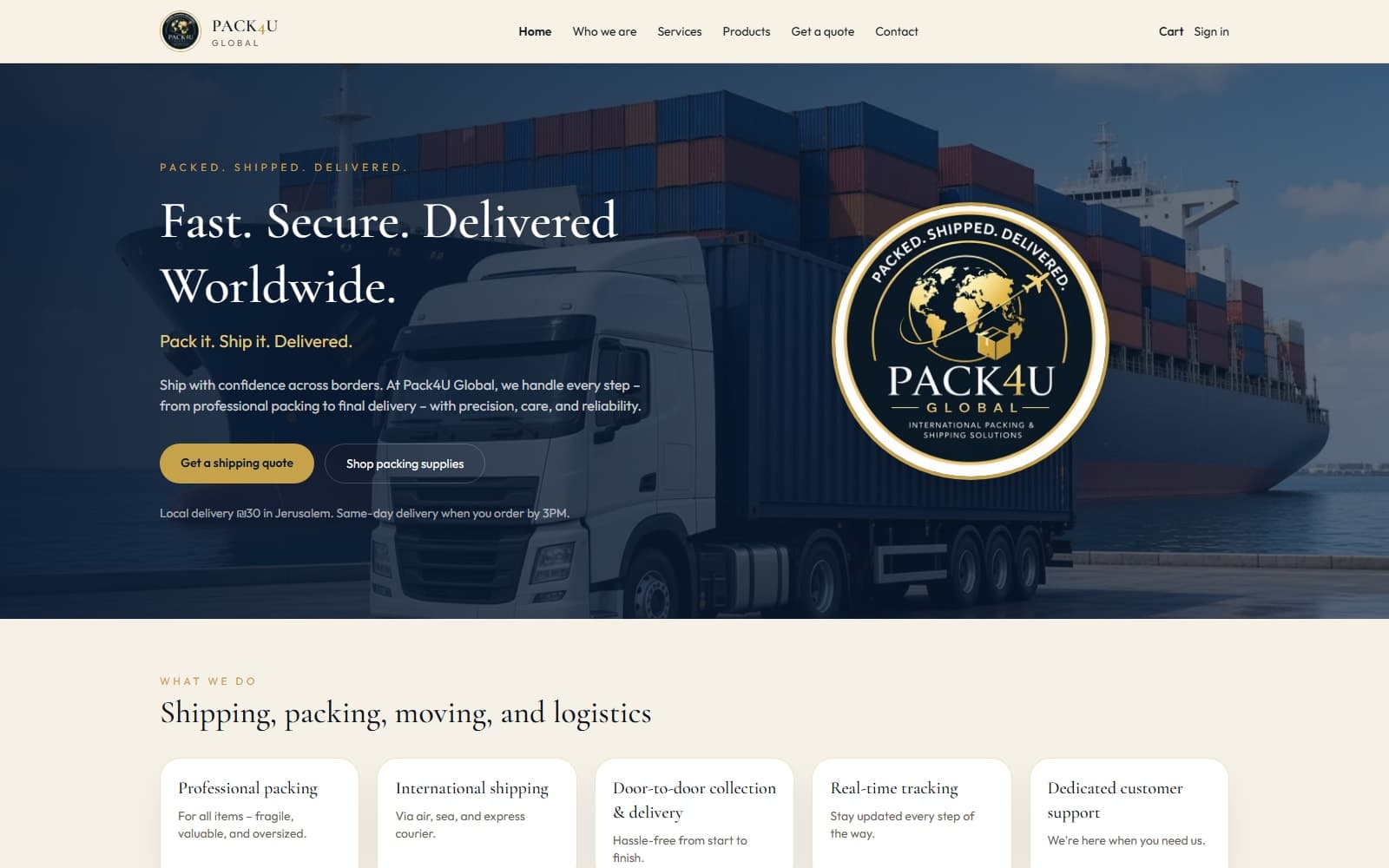 Pack4U Global website