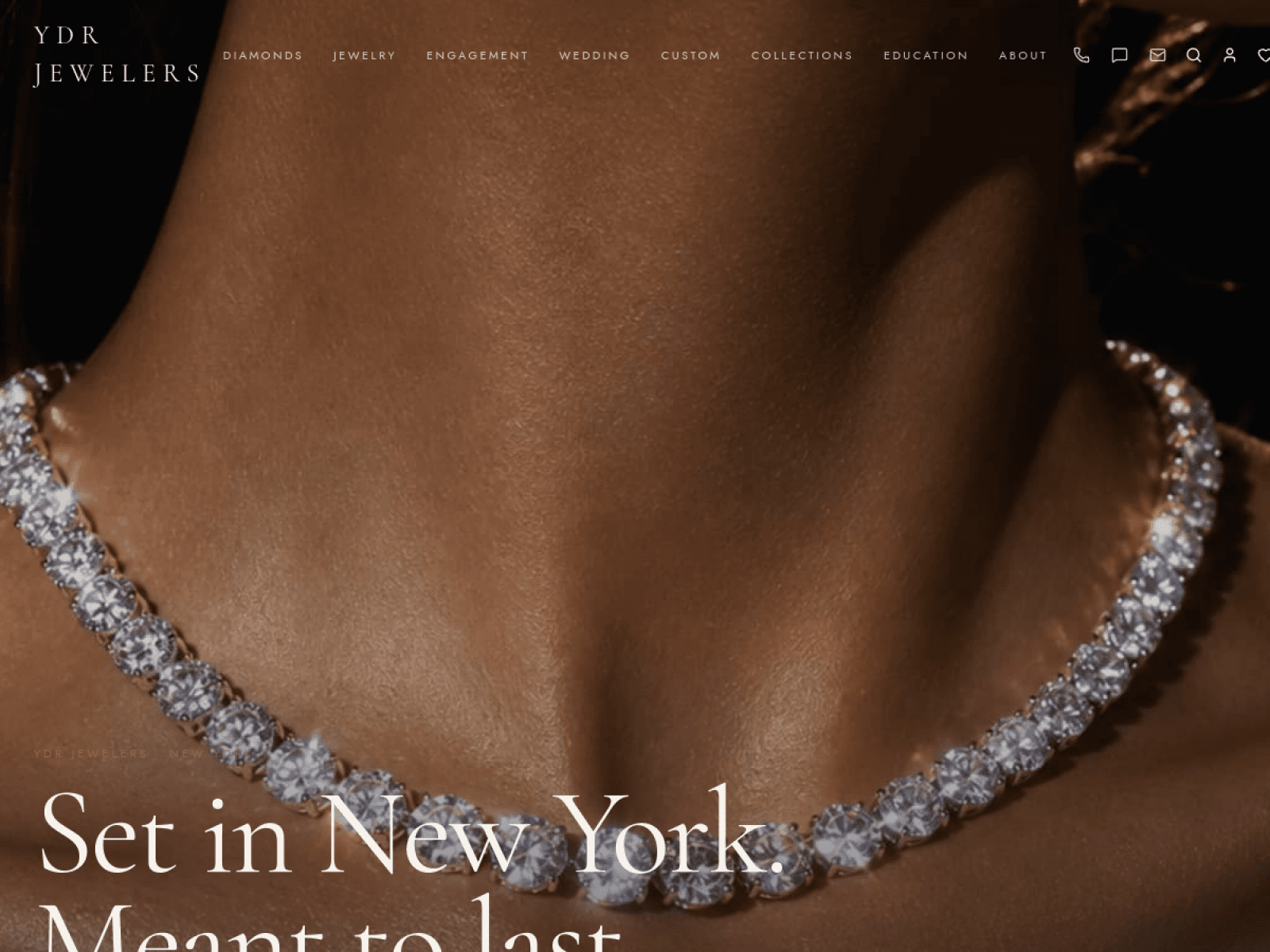 Live homepage of YDR Jewelers